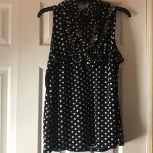 Polka dot sleeveless blouse